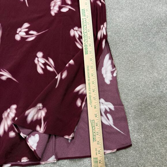 Madewell NWT Maxi Slip Skirt Floral Bordeaux Red Sz 14 Cottage Boho 90s Feminine - Picture 12 of 13